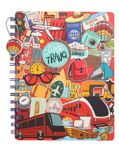 DOODLE B5 Hardcover Wiro/Spiral Notebook for Note Taking with Theme Based Dangler | 160 Undated Ruled Pages | 80gsm Acid Free Pa