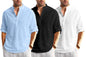 Zartha Combo Of Men Solid Cotton Blend Straight Kurta Shirt Pack Of 3