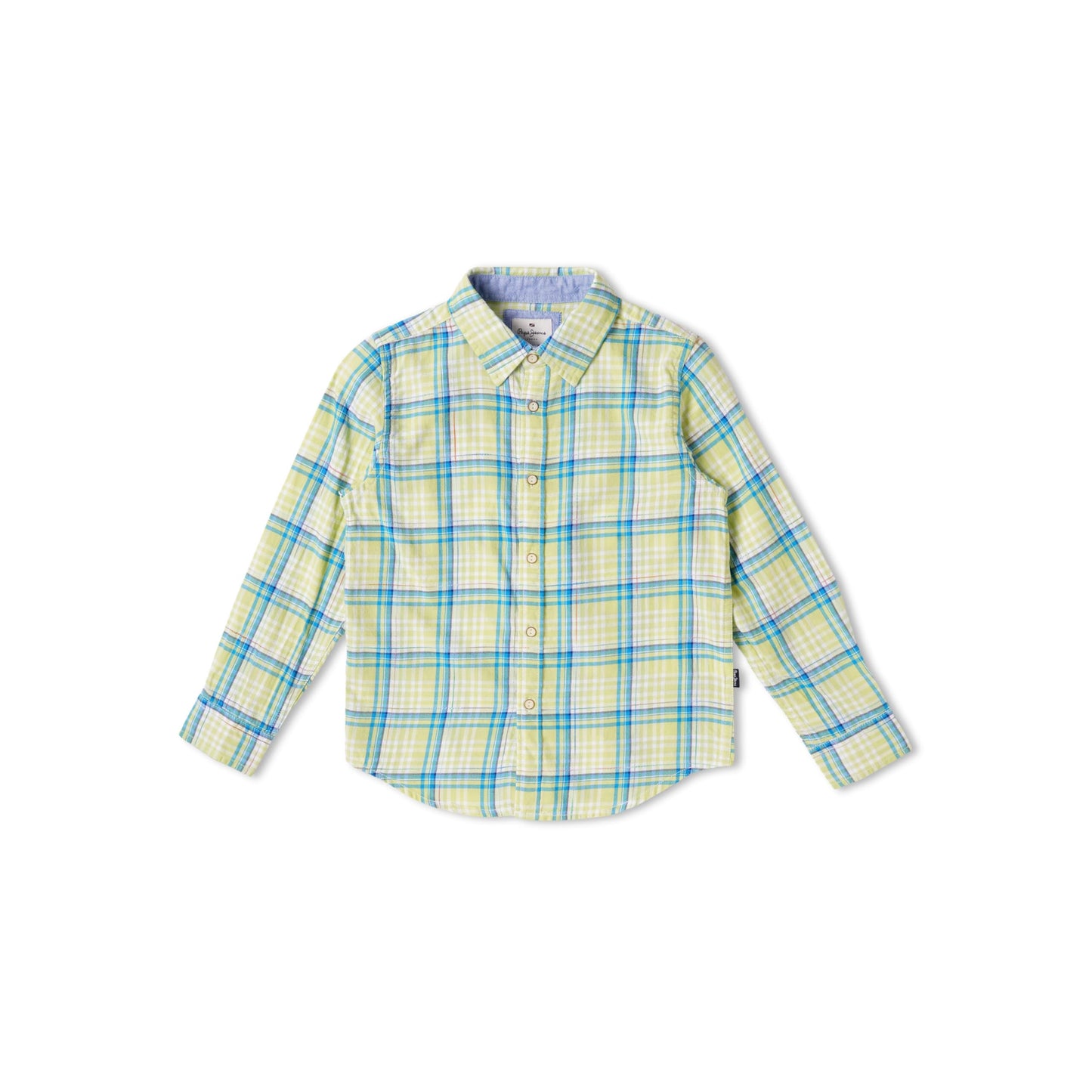 Pepe Jeans Lugano Ls Fancy Yarn Dyed Checks Shirt, Lime, 12