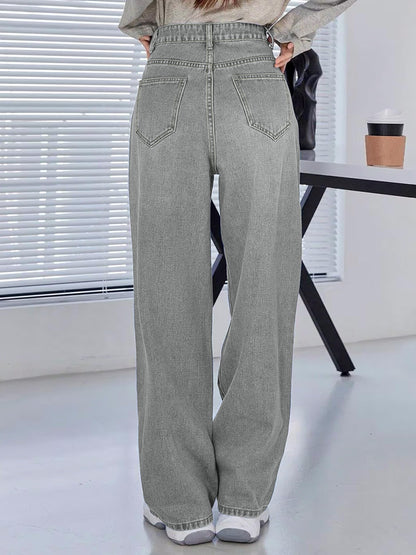 Noble Monk Women Denim Wide Leg Premium Charcoal Jeans For Women |Baggy Fit Jeans For Women |Bell Bottom Jeans For Women