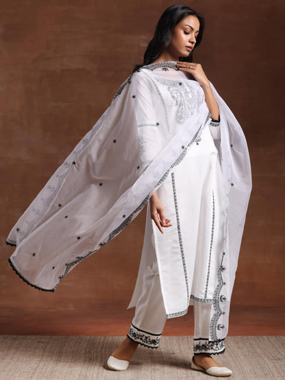 Libas WomenS Pure Cotton Kurta Set (27823_White