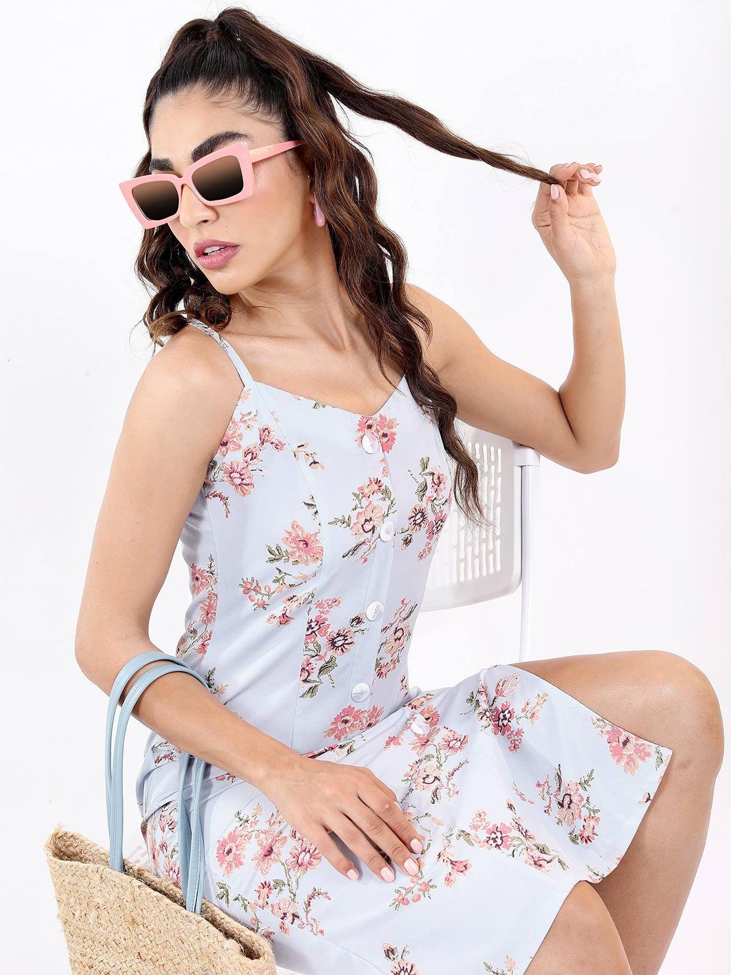 KETCH Womens Sleeveless Casual FIT Dress (KHJ6000023_Blue_XL)
