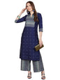 Ketch Women Polyester Printed Kurta Set (Khk3001159_Aqua, Blue, 2Xl