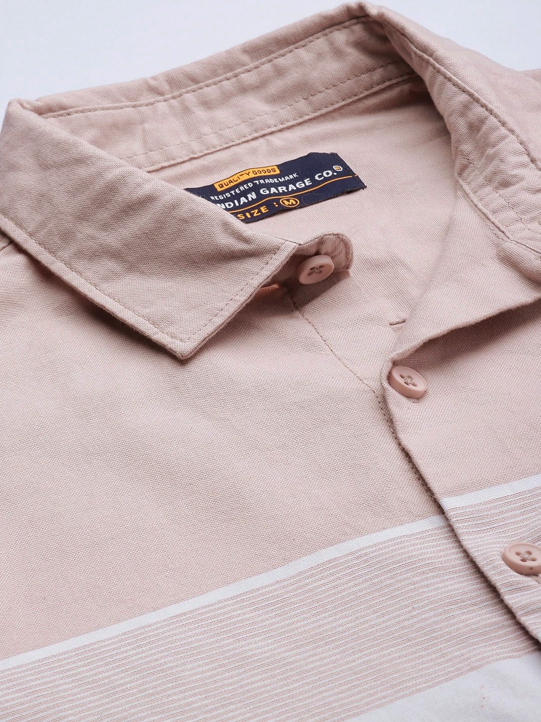 The Indian Garage Co Men Pink Placement Printed Slim Fit Cotton Casual Shirt
