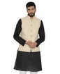 WINTAGE Mens Pista Tailored Fit Party/Festive Indian Nehru Jacket Vest Waistcoat : Beige