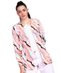 POPWINGS Women Casual Multi Color Marble Printed Open Long Shrug