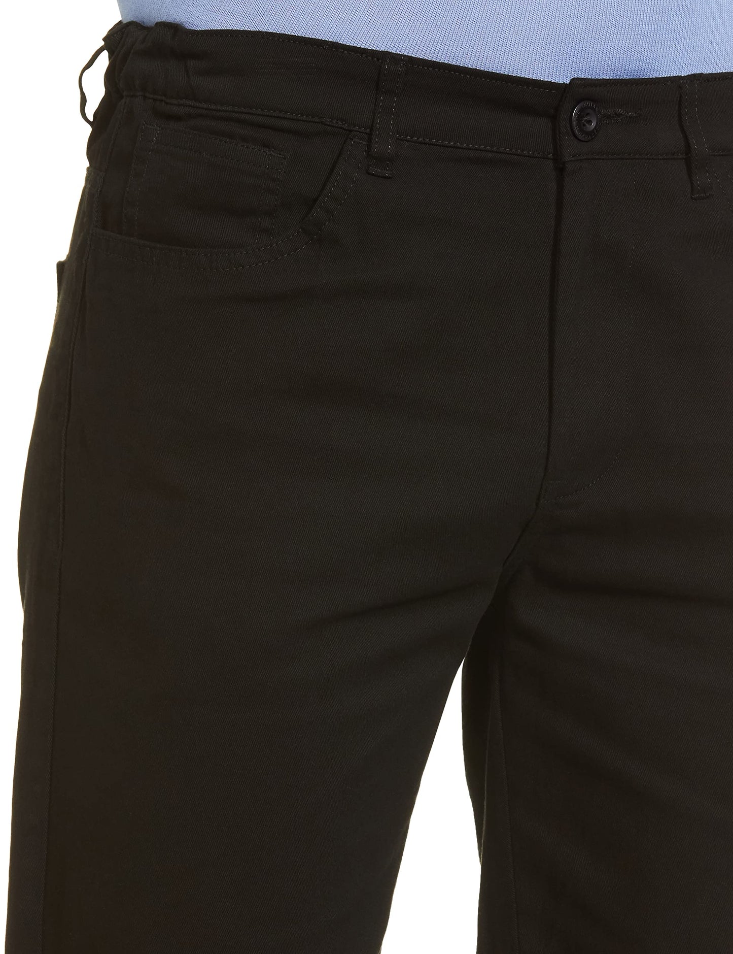 The Indian Garage Co Men Slim Fit Solid Mid-Rise Chino Shorts Black