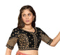 Pujia Mills Womens Readymade Blouse Multi Golden codding Sequence Embroidery Work Indian Ethnic Designer Stitched Readymade Sar