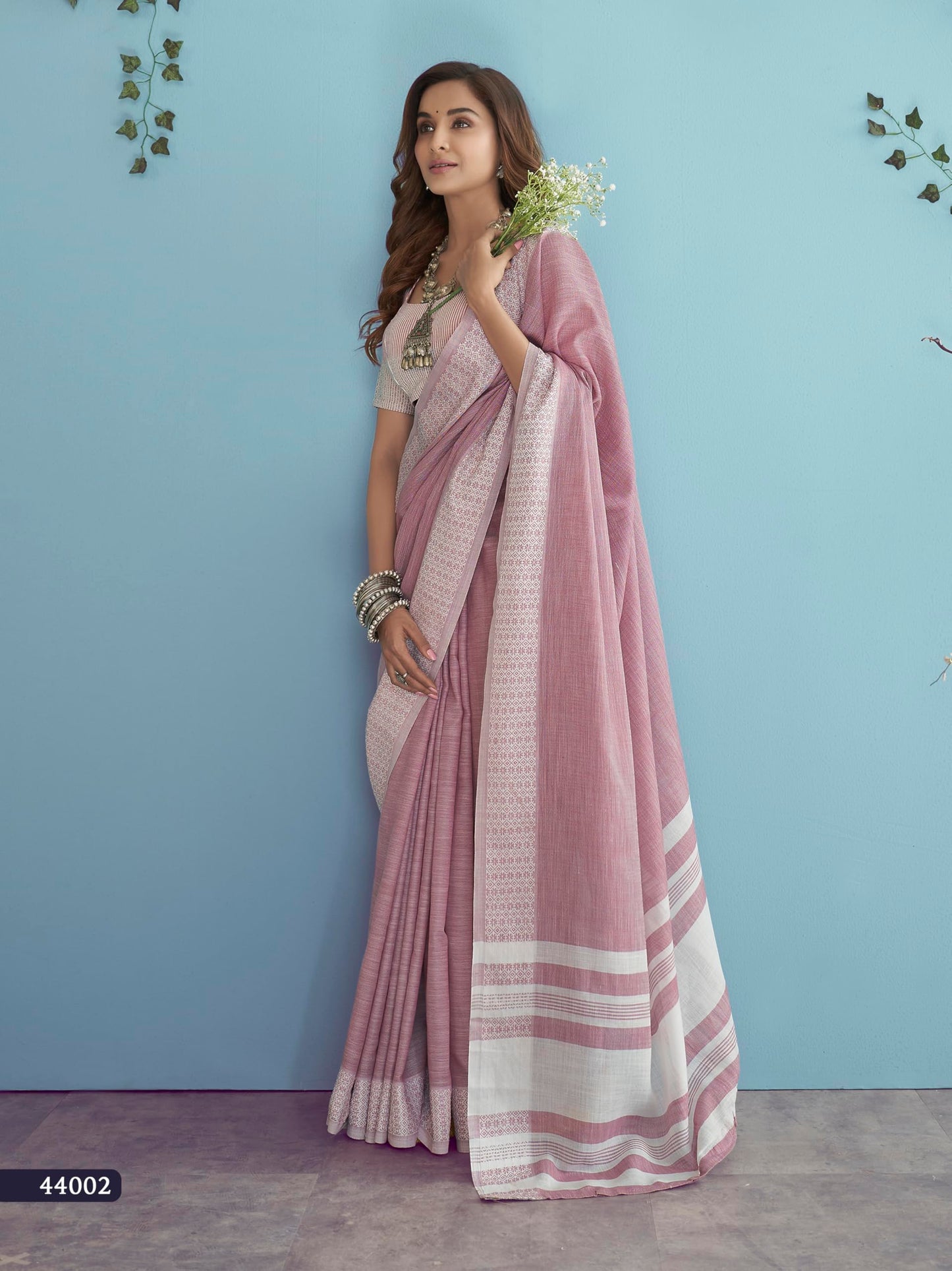 Pujia Mills WomenS Soft Linen Indian Ethnic Wear Saree Casual Wear Saree Professional Wear Women Cotton Saree Cream & Black Sar