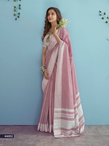 Pujia Mills WomenS Soft Linen Indian Ethnic Wear Saree Casual Wear Saree Professional Wear Women Cotton Saree Cream & Black Sar