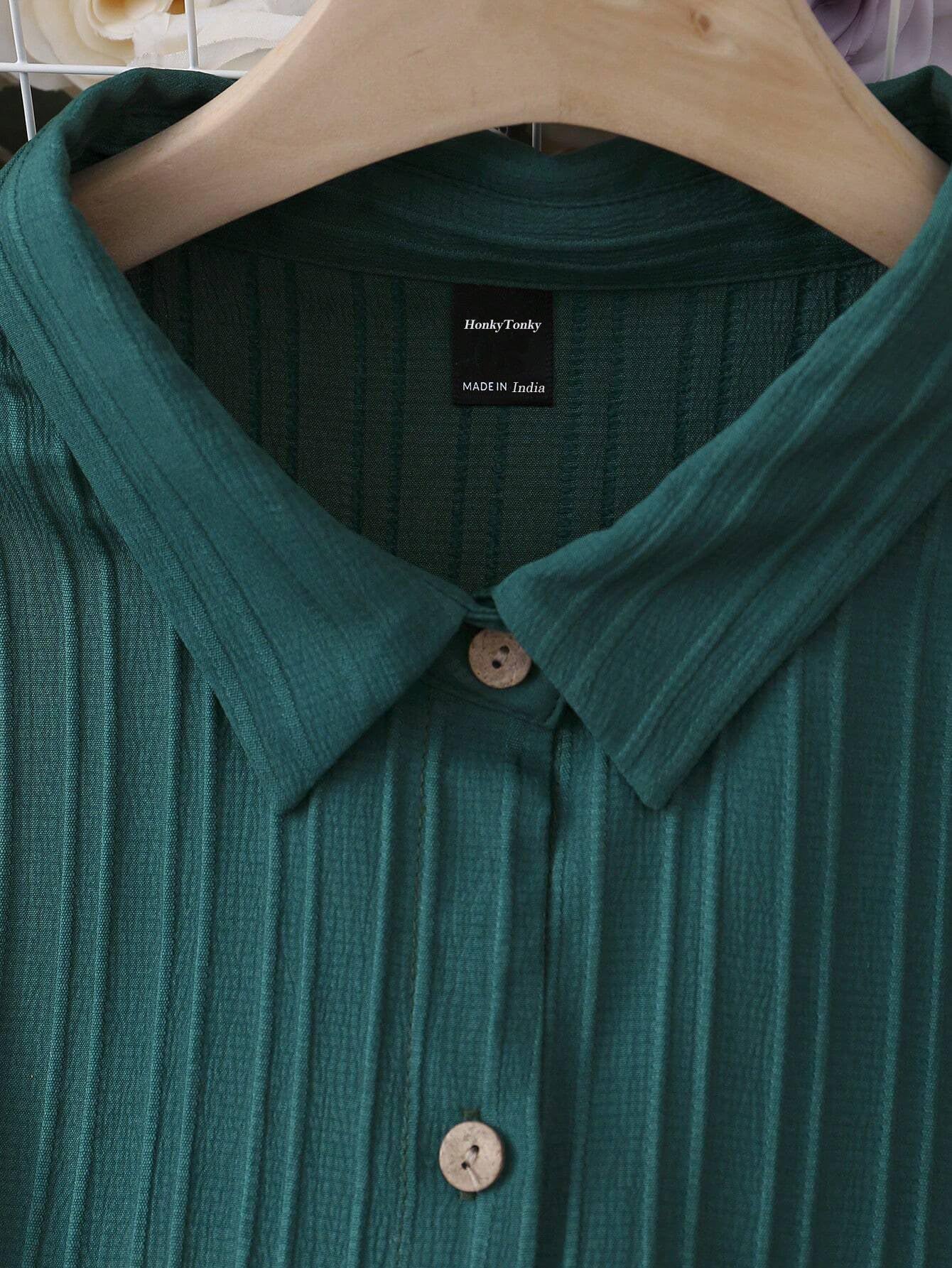 Sheetal Associates Polyester Solid Button Front Shirt Dress For Women || Roll Tab Sleeve & Collared Neck Flared Dress || Office