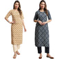 Tee Projekt Printed Crepe Kurti & Pant Set For Women Festival Wear Stylish Kurta Set