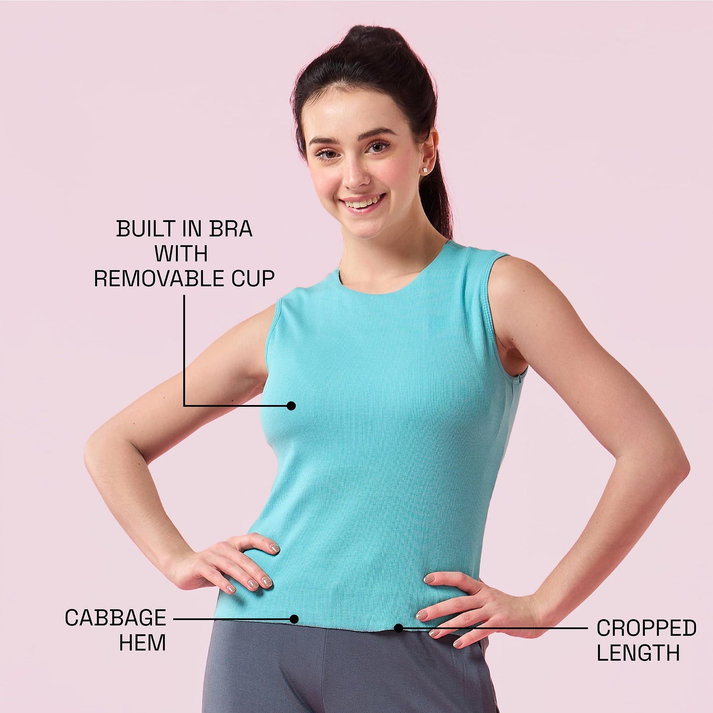 Enamor Womens Solid Slim Fit T-Shirt (E310_Marine Blue