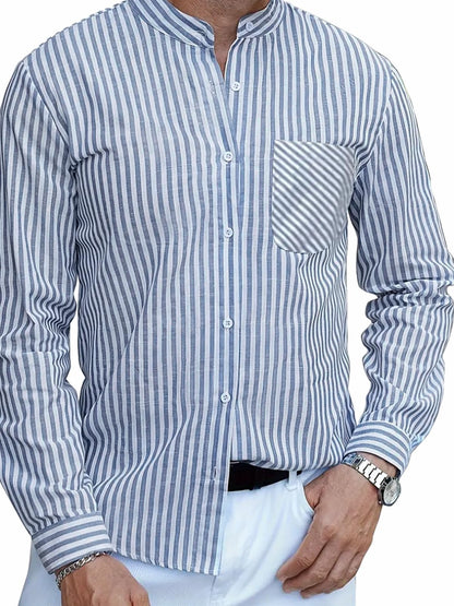 Noble Monk MenS Regular Fit Striped Shirt |Full Sleeves |Collar Shirts | Casual Shirt