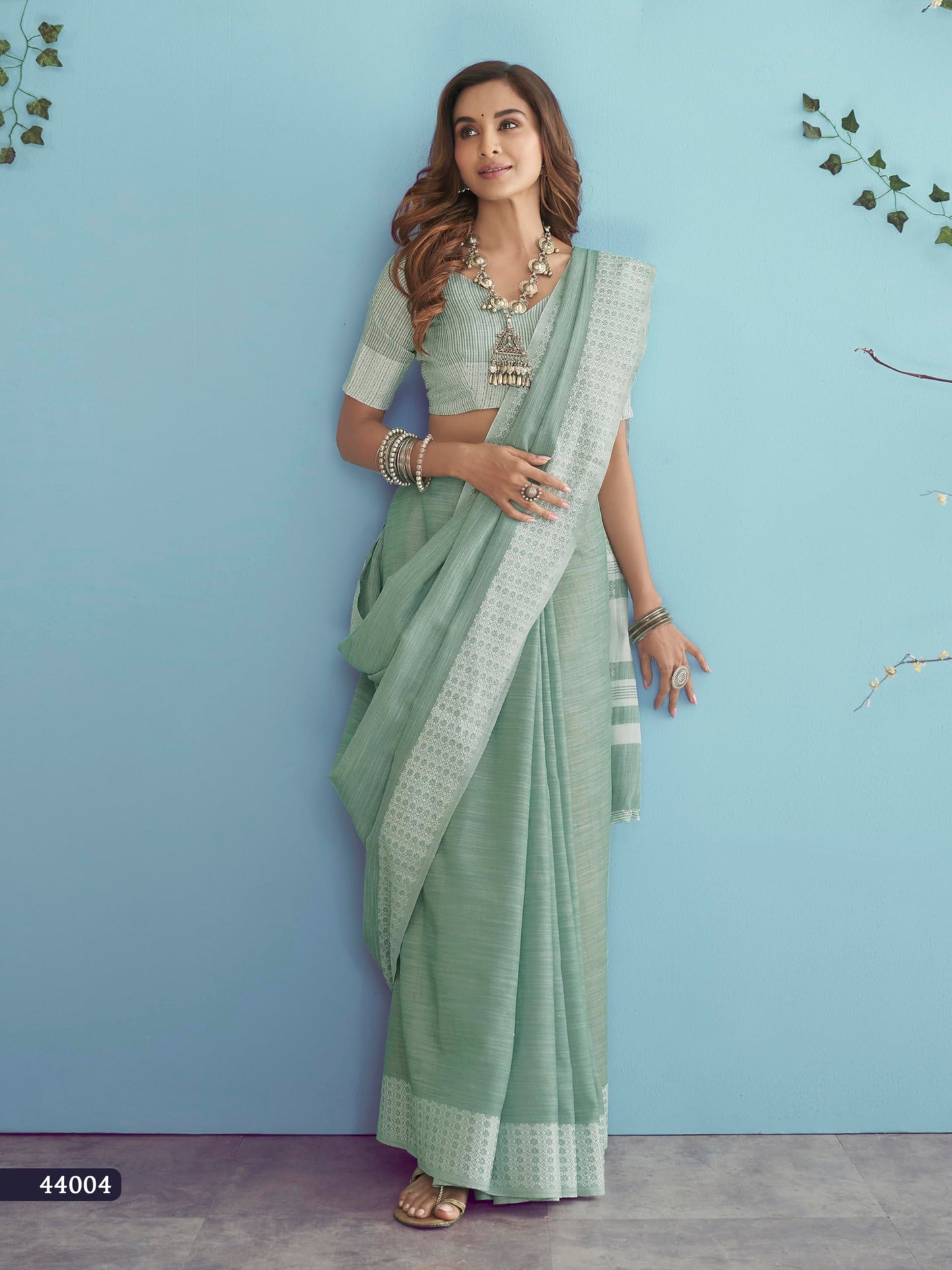 Pujia Mills WomenS Soft Linen Indian Ethnic Wear Saree Casual Wear Saree Professional Wear Women Cotton Saree Cream & Black Sar