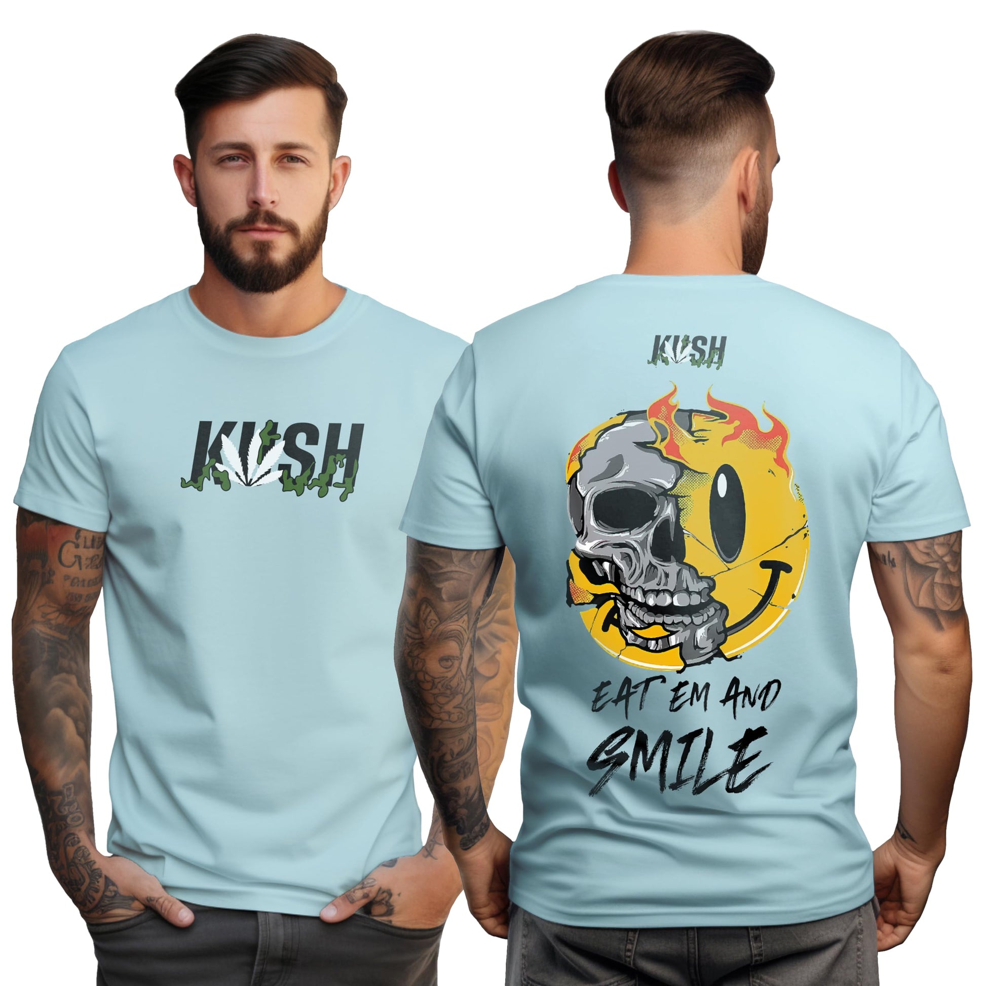 Peppyzone Mens Regular Fit T-Shirt (PZ-Trendy-44_Sky Blue