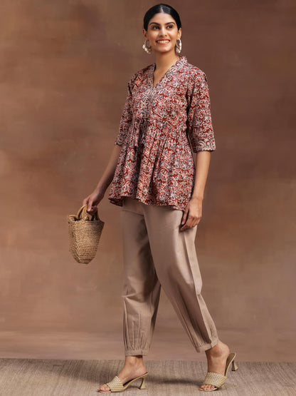 Libas WomenS Cotton Printed A-Line Kurti (29101Or_Rust