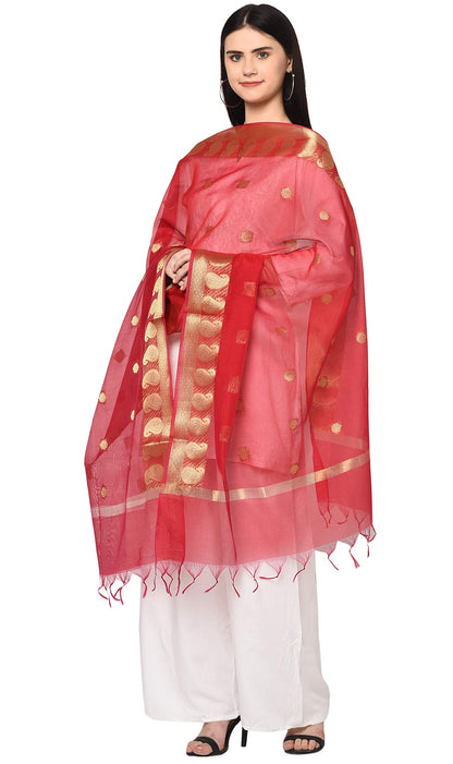 Weavers Villa Womens Banarasi Poly Silk Woven Dupatta, 2.25 Mtrs