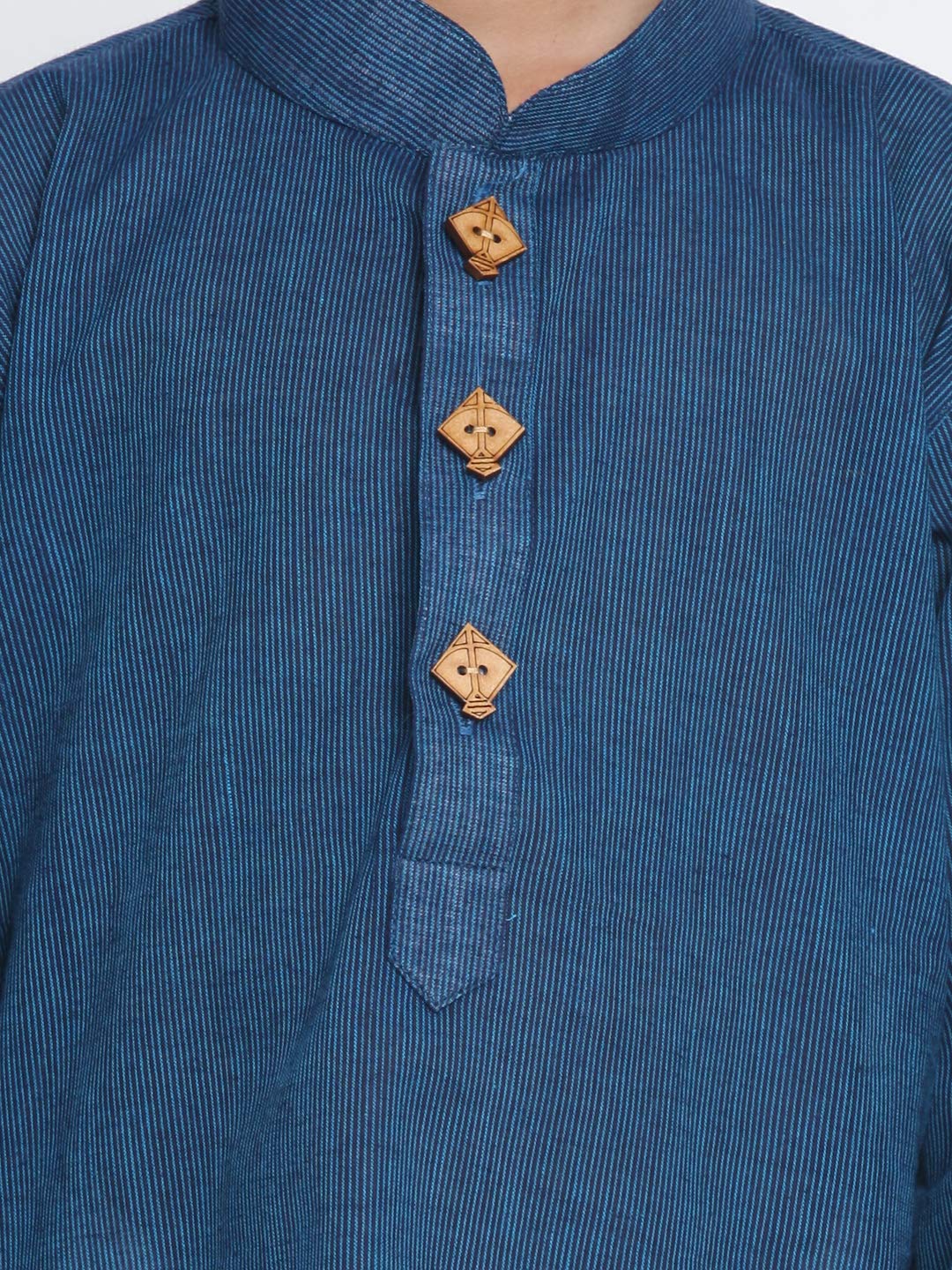 Jbn Creation Boys Pure Cotton Midnight Blue And White Kurta Pyjama Set - Ethnic Elegance For Festivals | Comfortable Traditional
