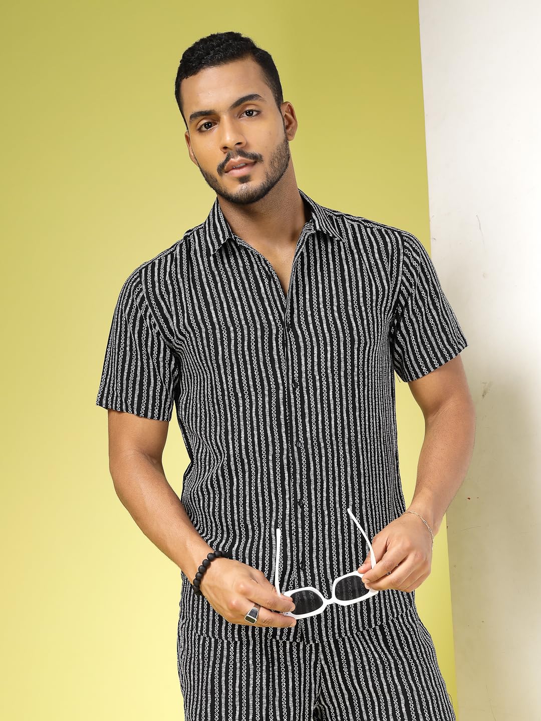 Rigo Printed Co-Ord Set For MenS | Casual Shirt & Shorts Night Suit Set | Lounge-Wear Nightdress Shorts Set For MenS | Night W