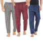 XYXX Mens Super Combed Cotton Checkered Checkmate Pyjamas [Pack of 3] Elasticated Waist, Drawstring | Loungewear for Men in Red