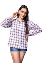 POPWINGS Casual Checks Print Shirt for Women | Cotton Full-Sleeves Women Shirt | Summer Shirt for Women | Stylish Shirt for Wome