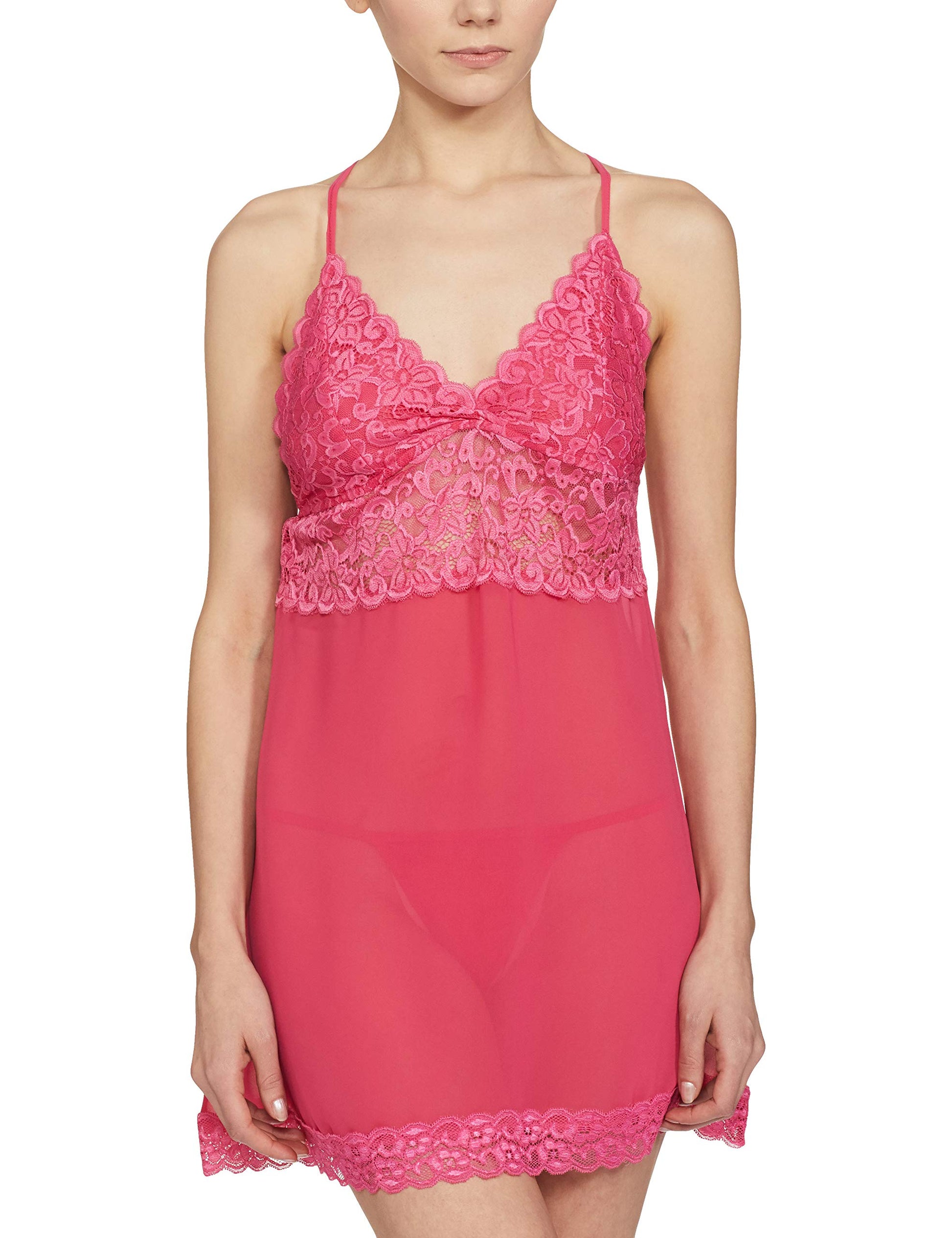 Clovia Womens Net Sleepwear (NS1288P14XL_Pink_XL)