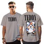 Peppyzone Mens Oversized Fit T-Shirt (PZ-OST-Teddy36FB40FB_Grey