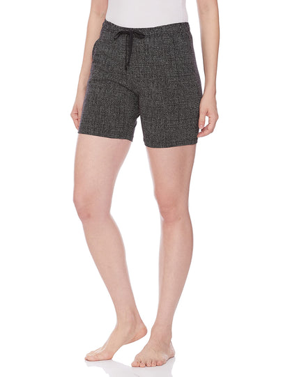 Lyra Printed Regular Fit Night Shorts Black