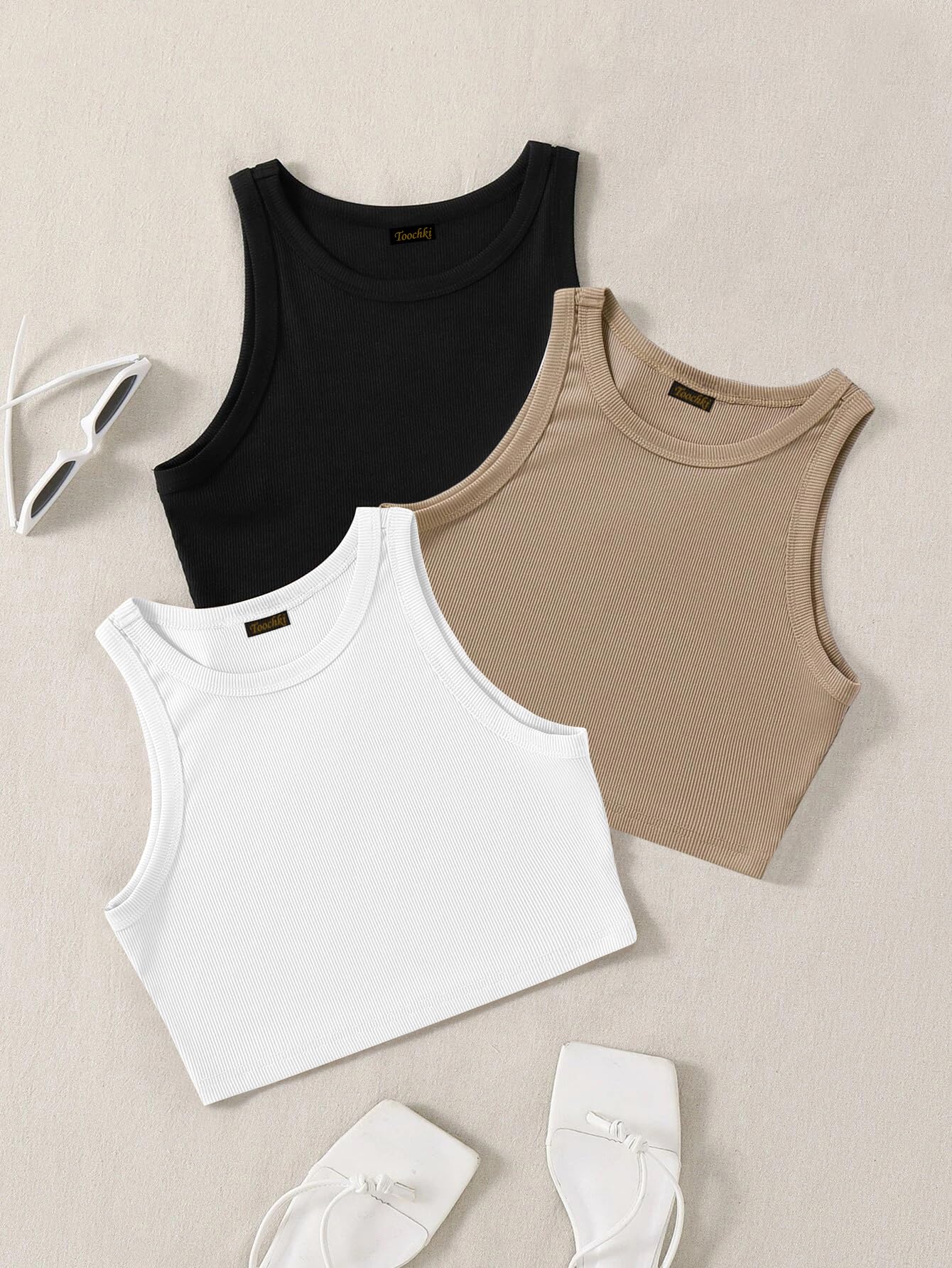 Toochki Top for Women| Crop Top for Women | Short Top for Women | Tops | Lycra Top for Women | Pack of 3 Tops for Women | Strach