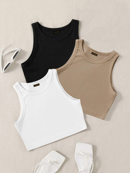 Toochki Top for Women| Crop Top for Women | Short Top for Women | Tops | Lycra Top for Women | Pack of 3 Tops for Women | Strach