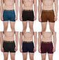 PRAKASAM COTTON -Marlow Mens 100% Pure Combed Cotton Outer Elastic Pocket Trunks (Pack of 6) Multi Colour