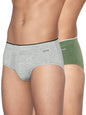 XYXX Mens Modal Regular Solid Briefs (Pack of 2) (XY_MR1_BRF_01_2_3_ICY Grey, Olive Green