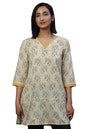 Aurelia WomenS Cotton Floral Regular Kurti (24Fea30416_Yellow