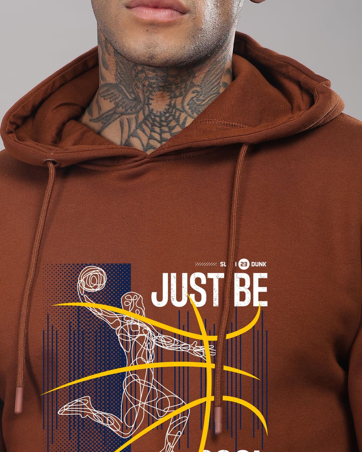 ADRO Basketball Design Hoodie for Men, 320 GSM Soft Cotton Hoodies, Long Lasting Printed Hoodie | Mens Hoodies | Sweatshirt for