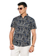 Thomas Scott Mens | All Over Printed | Spread Collar | 100% Cotton | Short Sleeve | Shirts for Men (Available in Plus Size)