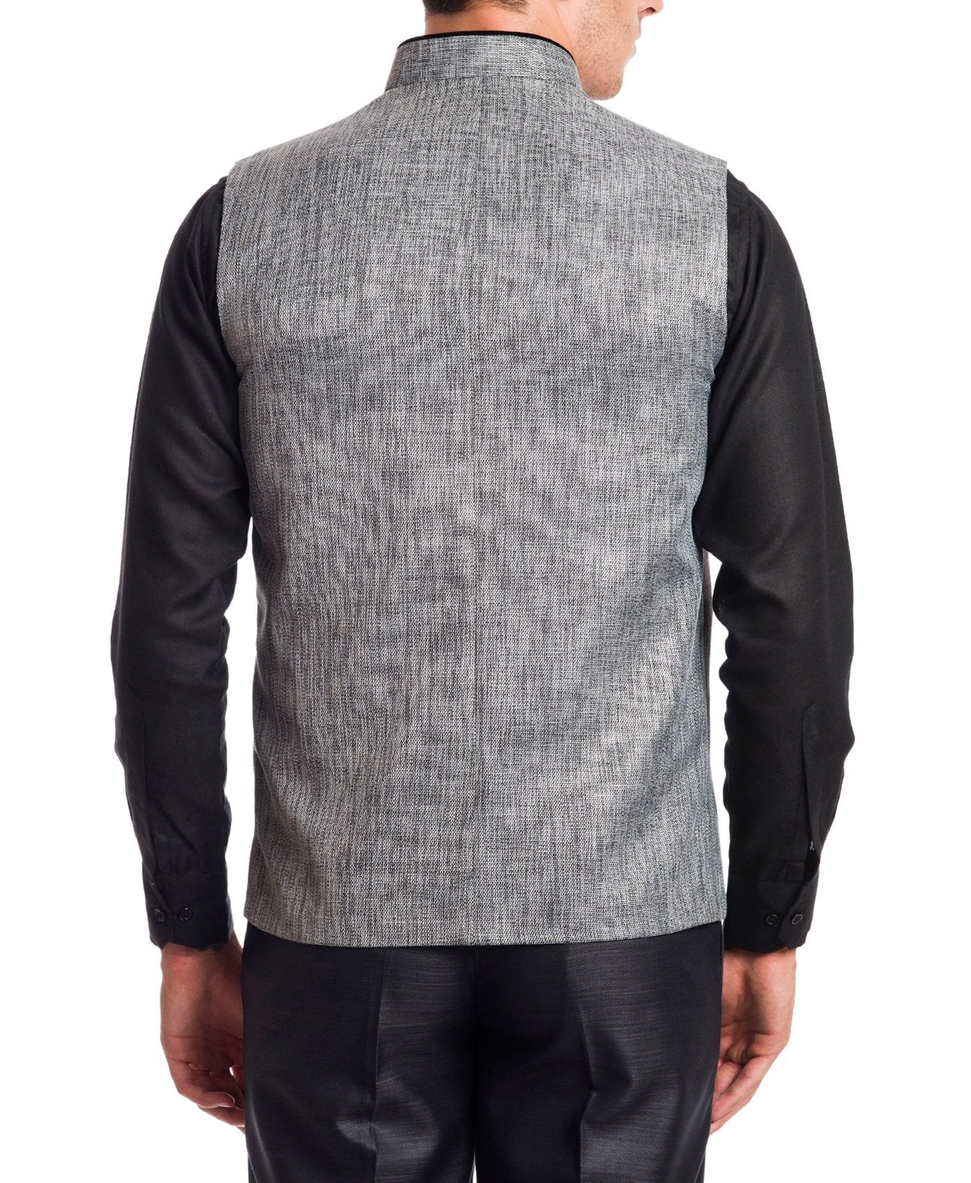 Wintage Men'S Rayon Bandhgala Festive Grey Nehru Jacket Waistcoat