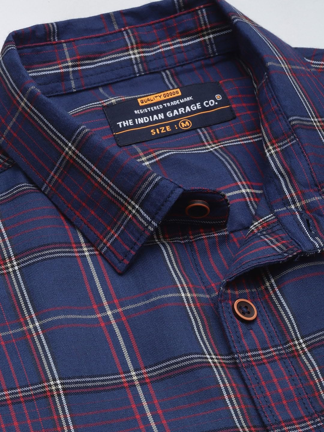 The Indian Garage Co Men Blue Checkered Slim Fit Casual Shirt