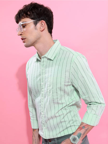 Ketch MenS Slim Fit Shirt (Khsh001544_Mint