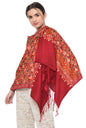 Weavers Villa Womens Kashmiri Aari Embroided Cashmilon Woven Stoles, Shawls, Wraps, 75cm X 200cm