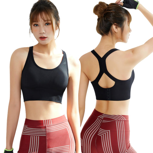Fabme WomenS Nylon Blend Wire Free Modern Sports Padded Bra (Br0304_Black