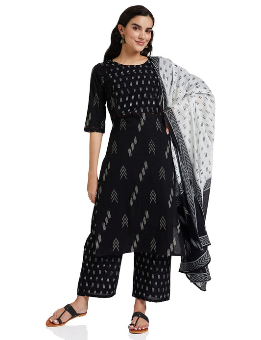 rytras Women Straight Kurti with Palazzos and Dupatta