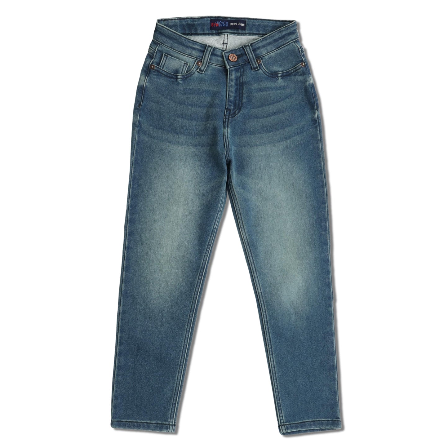 Pepe Jeans Boys Daze Regular Fit Mid Waist Denim Joggers, Med Light Used,8