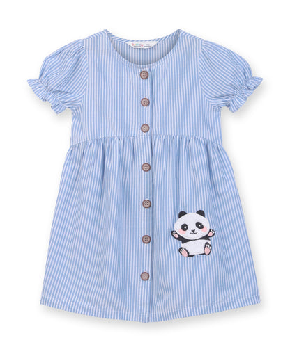 Panda Applique y/d dress Blue