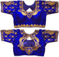 Pujia Mills WomenS Multicolor Phantom Silk Water Drop Back Neck Peacock Embroidery Stone Work Sleeves Readymade Saree Blouse (M