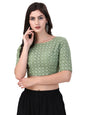 Oomph! Traditional Cotton Schiffli Fabric Blouse For Women |Elbow Length Sleeves | Wedding & Festival Wear | Comfortable & Trend