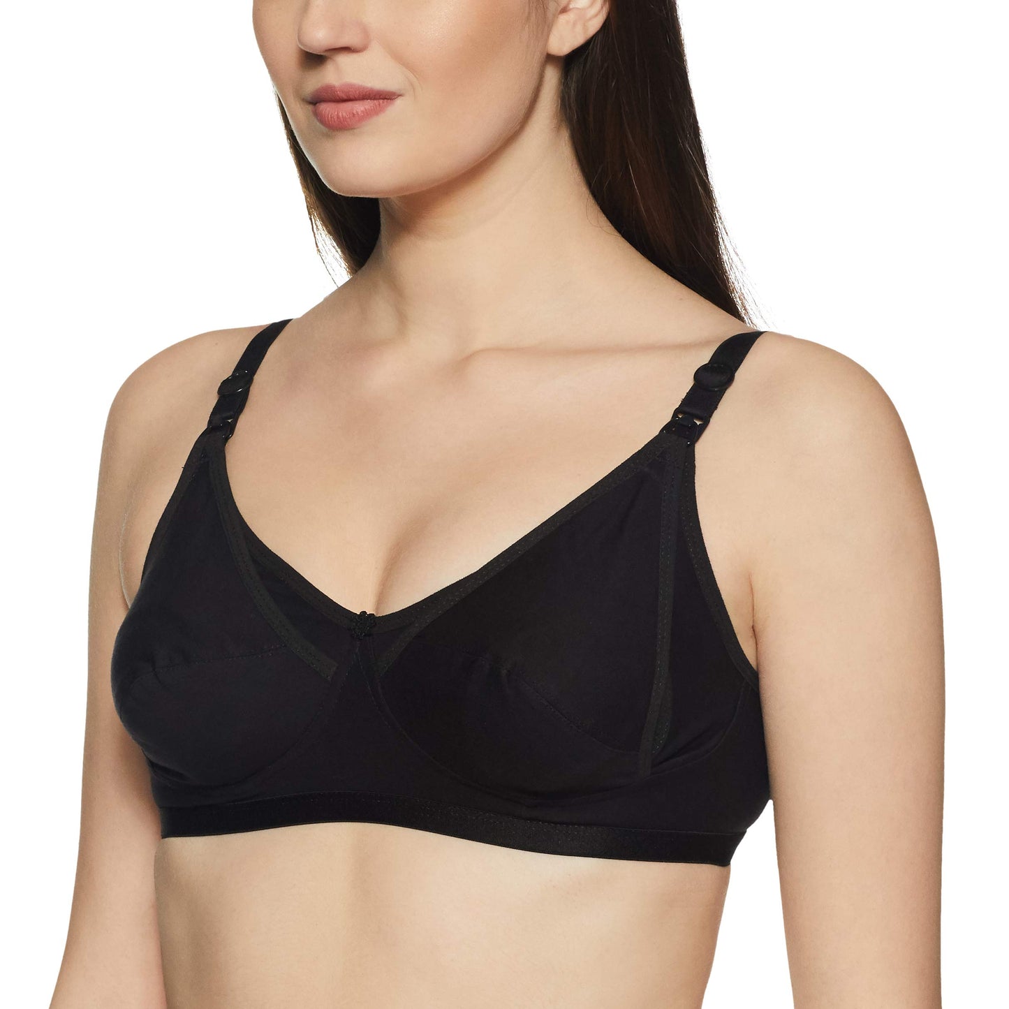 Fabme WomenS Cotton Non-Padded Wire Free Maternity Bra Black