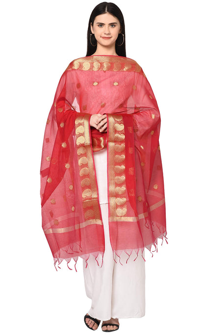 Weavers Villa Womens Banarasi Poly Silk Woven Dupatta, 2.25 Mtrs