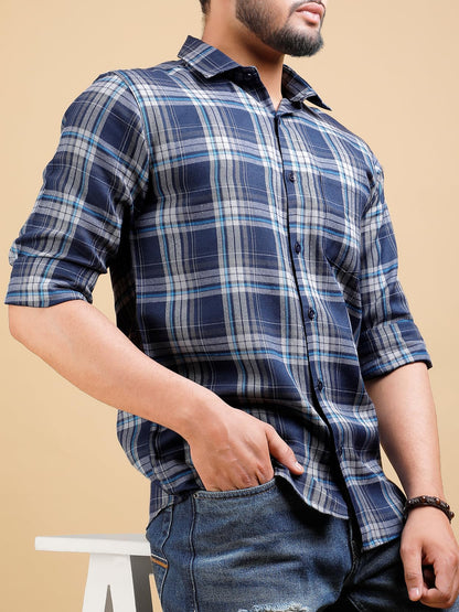 Noble Monk MenS Regular Fit Shirt | Checkered | Full Sleeves | Casual Shirt For Men