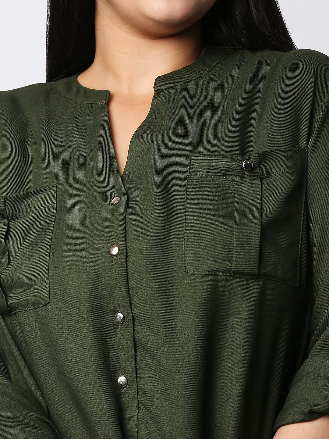 Style Quotient Women Olive Green Casual Shirt